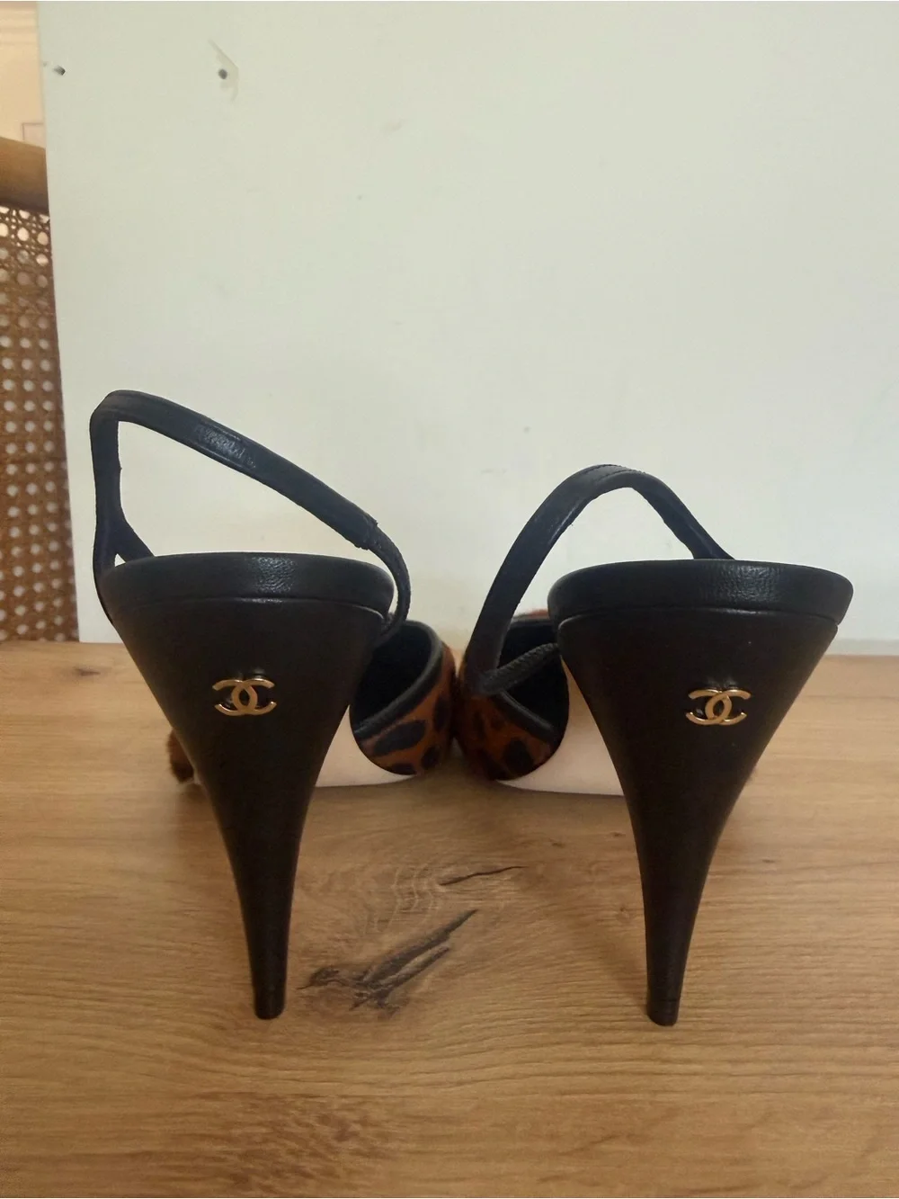 Chanel Leopard-Print Pointed Toe Slingback Pumps MATHIEU BLAZY